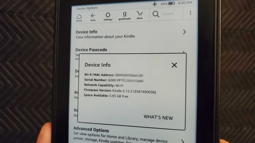Amazon kindle cihazın menyusunda cihaz mıkuamtlarına əsasən modelini müəyyən etmək